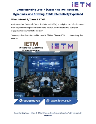 Understanding Level 4 (Class 4) IETMs Hotspots, Hyperlinks, and Drawing-Table Interactivity Explained