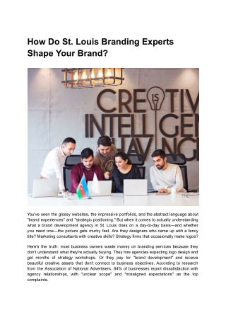 How Do St. Louis Branding Experts Shape Your Brand?