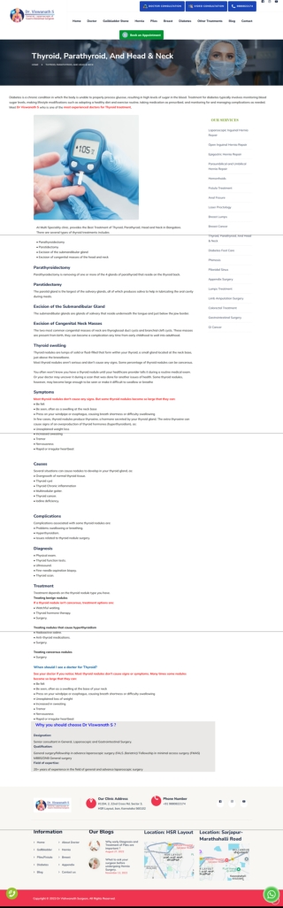 Thyroid, Parathyroid, Head and Neck Treatment - Dr Viswanath S