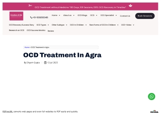 OCD Treatment in Agra