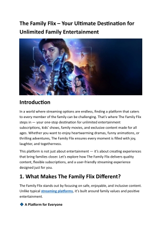 The Family Flix – Your Ultimate Destination for Unlimited Family Entertainment