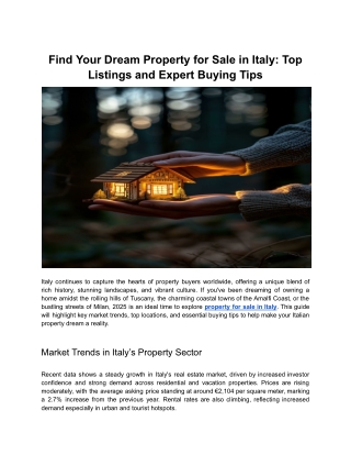 Find Your Dream Property for Sale in Italy_ Top Listings and Expert Buying Tips