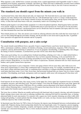 Professional Botox Service Standards: From Hygiene to Follow-Up Care