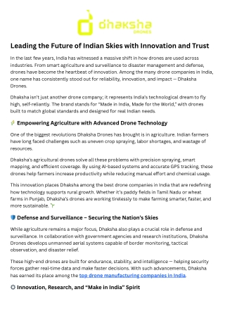 drone manufacturing companies in india