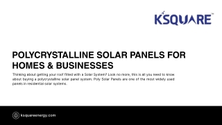 Polycrystalline Solar Panels for Homes & Businesses