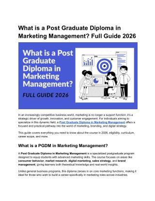 What is a Post Graduate Diploma in Marketing Management_ Full Guide 2026