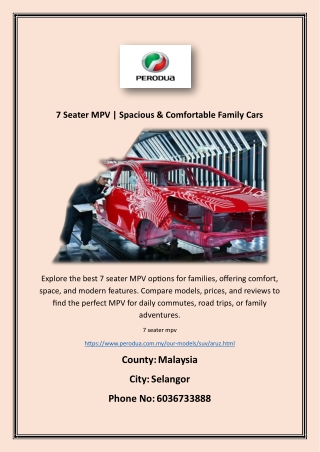 7 Seater MPV | Spacious & Comfortable Family Cars