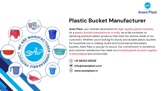 Plastic Bucket Manufacturer