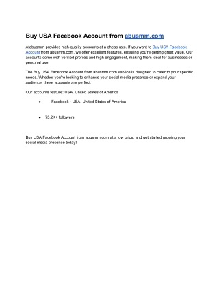 Buy used Facebook accounts for sale Safely in 2025