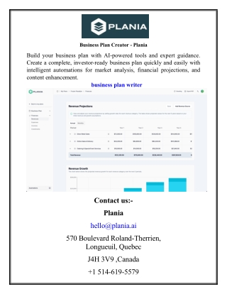 Business Plan Creator - Plania