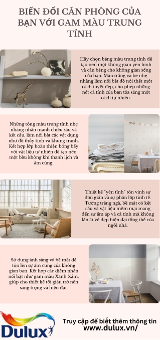 Biến đổi căn phòng của bạn với gam màu trung tính