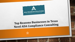Top Reasons Businesses in Texas Need ADA Compliance Consulting