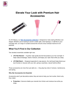 Elevate Your Look with Premium Hair Accessories