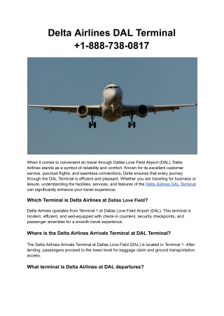 Delta Airlines DAL Terminal  1-888-738-0817