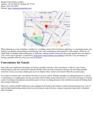 5 Secret Advantages of Renting a Portable Washroom for Your Occasion in Durham