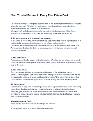 Your Trusted Partner in Every Real Estate Deal