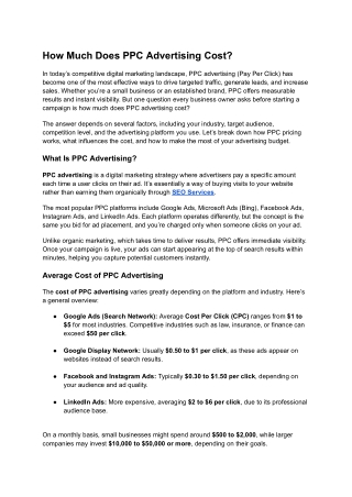 how much does ppc advertising cost_