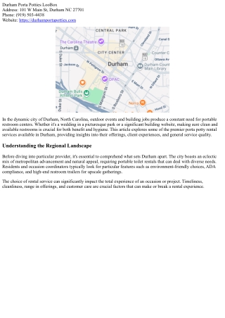 Durham's Top-Rated Porta Potty Solutions: An Evaluation Roundup