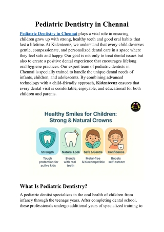 Pediatric Dentistry in Chennai