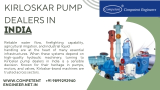 Delivering Reliable Hydraulics Choosing the Best Kirloskar Pump Dealers in India