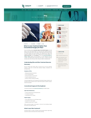 When is Laser Treatment Better Than Conventional Surgery for Piles
