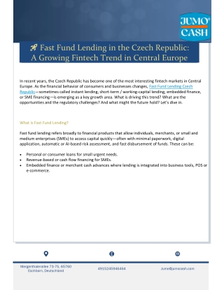 Fast Fund Lending in the Czech Republic
