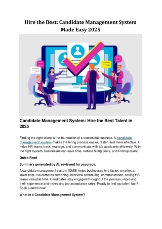Hire the Best: Candidate Management System Made Easy 2025