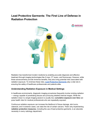Lead Protective Garments_ The First Line of Defense in Radiation Protection