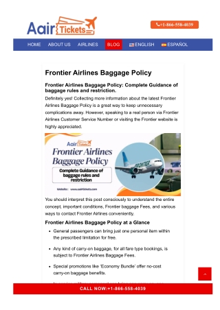 What is Frontier Airlines Baggage Policy
