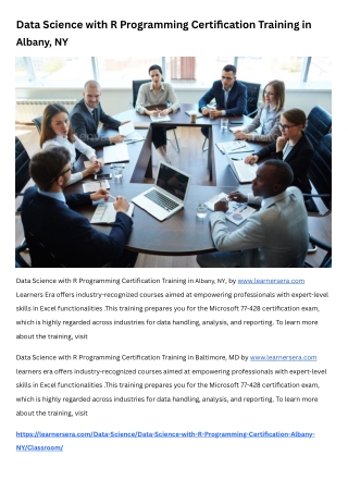 Data Science with R Programming Certification Training in Albany, NY