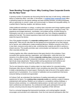 cooking class corporate event culinary craft