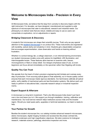 Premium Microscopes for Education and Research | Microscopes‑India