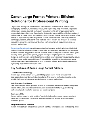 Canon Large Format Printers
