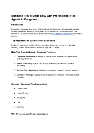 visa agents in bangalore