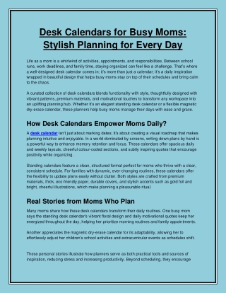 Desk Calendars: Organize Your Day with Style
