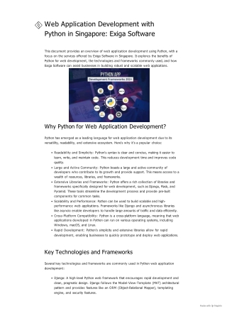 Web Application Development with Python in Singapore_ Exiga Software