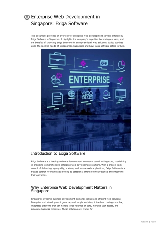 Enterprise Web Development in Singapore_ Exiga Software