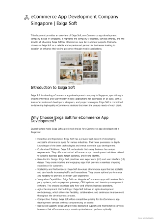 eCommerce App Development Company Singapore _ Exiga Soft