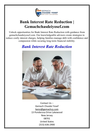 Bank Interest Rate Reduction | Gemachchasdeiyosef.com