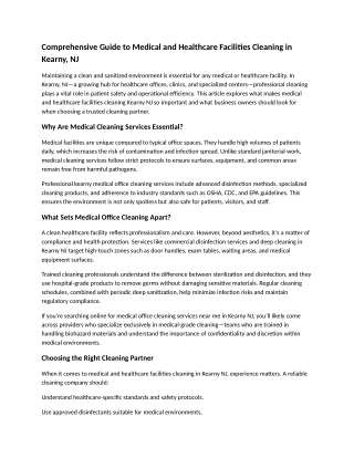 Medical and Healthcare Facilities Cleaning in Kearny, NJ (pdf.io)