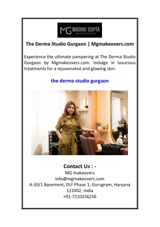 The Derma Studio Gurgaon  Mgmakeovers.com