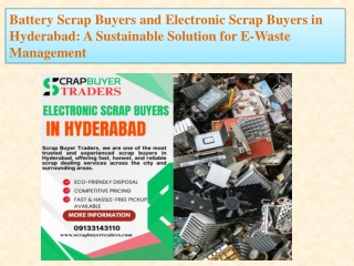Battery Scrap Buyers and Electronic Scrap Buyers in Hyderabad A Sustainable Solution for E-Waste Management