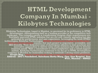 Template Based HTML Website - Kilobytes Technologies