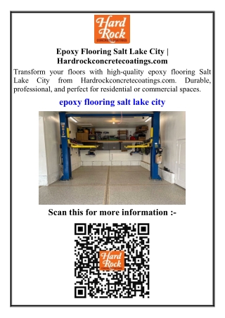 Epoxy Flooring Salt Lake City Hardrockconcretecoatings.com