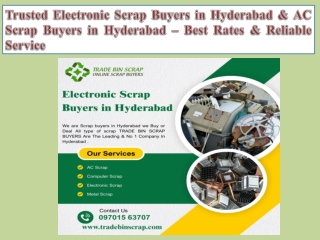 Trusted Electronic Scrap Buyers in Hyderabad & AC Scrap Buyers in Hyderabad – Best Rates & Reliable Service