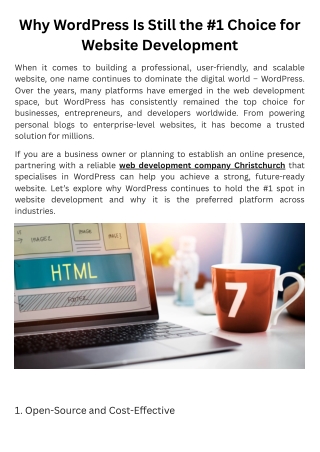 Why WordPress Is Still the #1 Choice for Website Development
