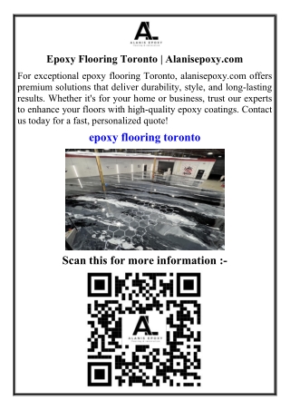 Epoxy Flooring Toronto  Alanisepoxy.com