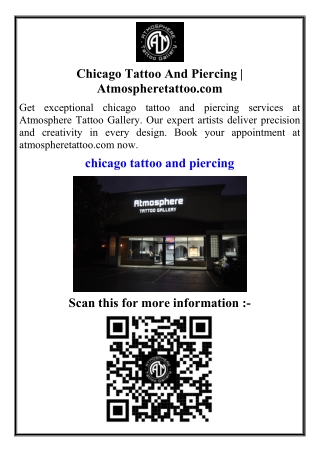 Chicago Tattoo And Piercing  Atmospheretattoo.com