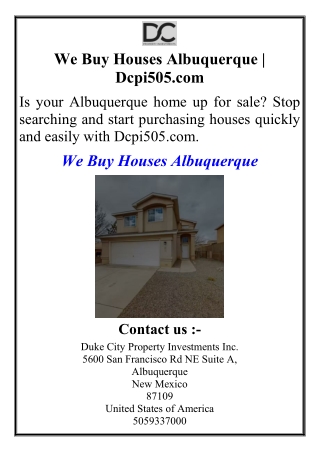 We Buy Houses Albuquerque | Dcpi505.com