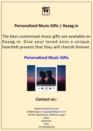 Personalized Music Gifts Raaag.in